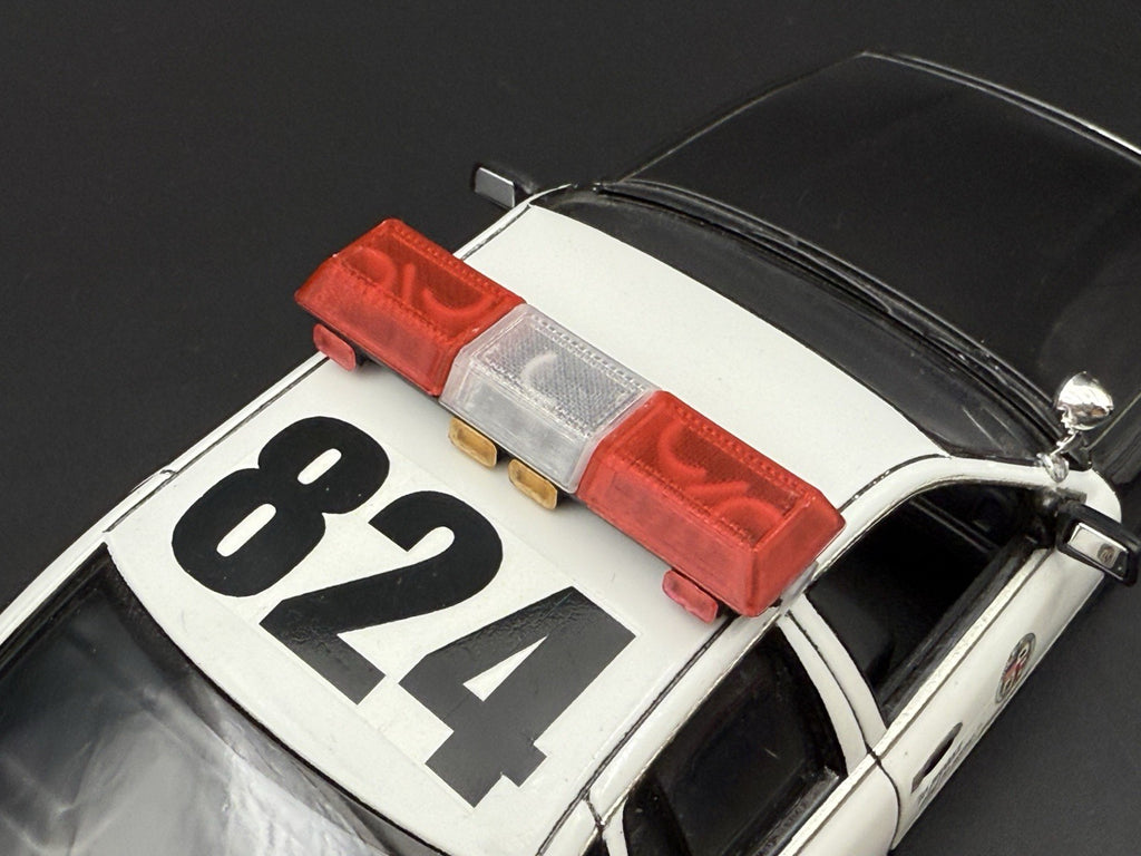 1/24 25 Scale Red Streethawk Lightbar New York Police Sheriff Fire 2464RClear10