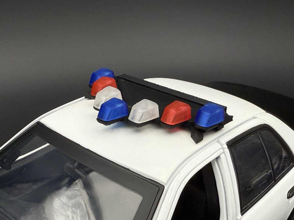 1/18 Scale Model LED Ready Blue Red Federal Vector Lightbar Police Car 1837 BR414