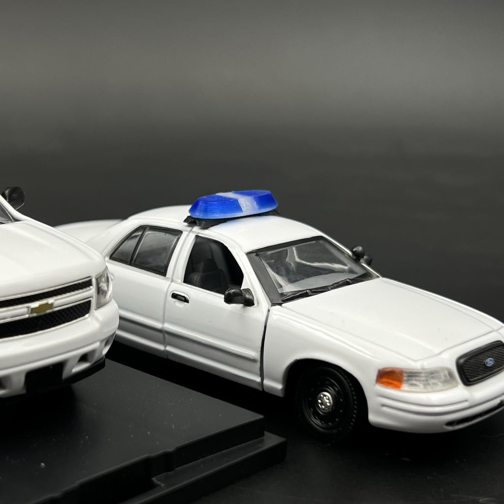 2 Pack 1/43 Blue SUV + Sedan Vista Lightbar Police Sheriff Fire European9