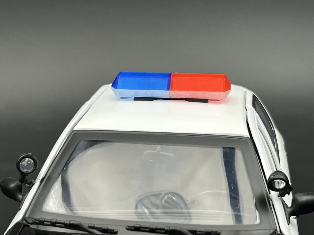 1/24 25 Red Half Code 3 MX7000 Lightbar W/ Internal Lens Police Sheriff Fire10