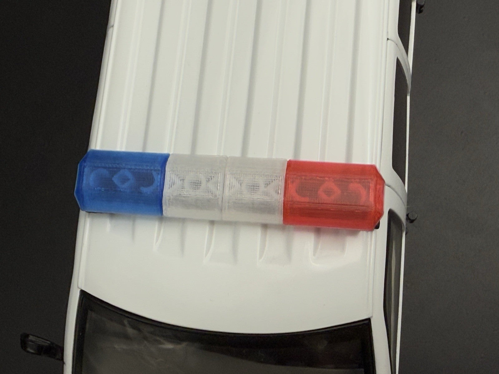 1/24 25 Scale Model Blue Clear Red Code 3 MX7000 XL Lightbar Truck Width 58” 3