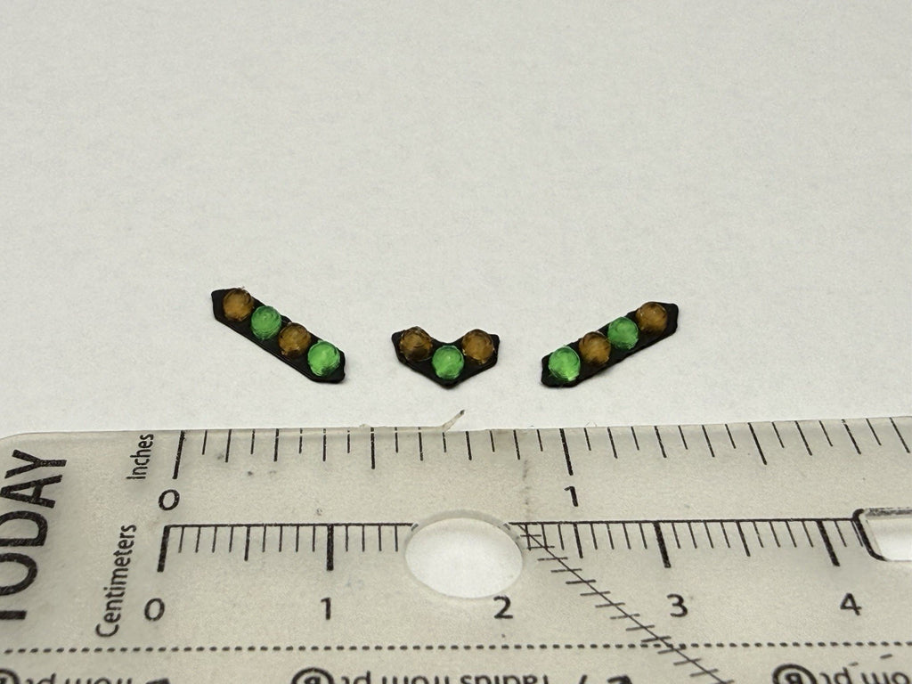 3 Pack 1/87 HO Scale Amber Green Split Vision SLR Lightbar Truck 8709SL4AG2