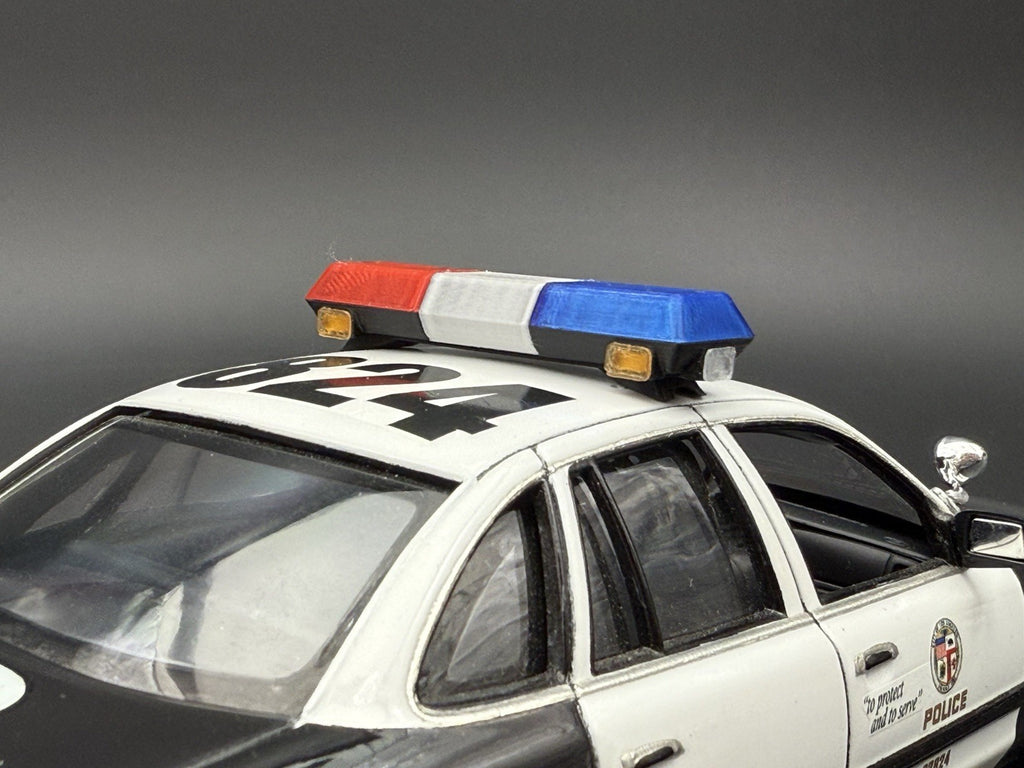 1/24 25 Scale Blue Red Chrome Streethawk Lightbar Police 24649