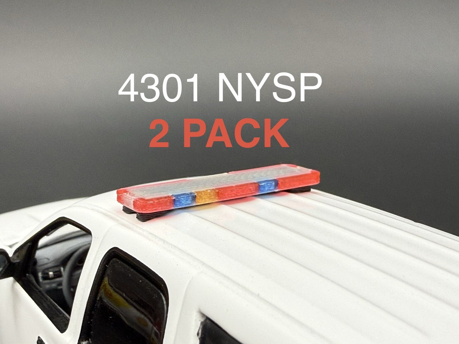 2 Pack 1/43 O Scale SUV NYSP Whelen Liberty Lightbar New York State Police 43010