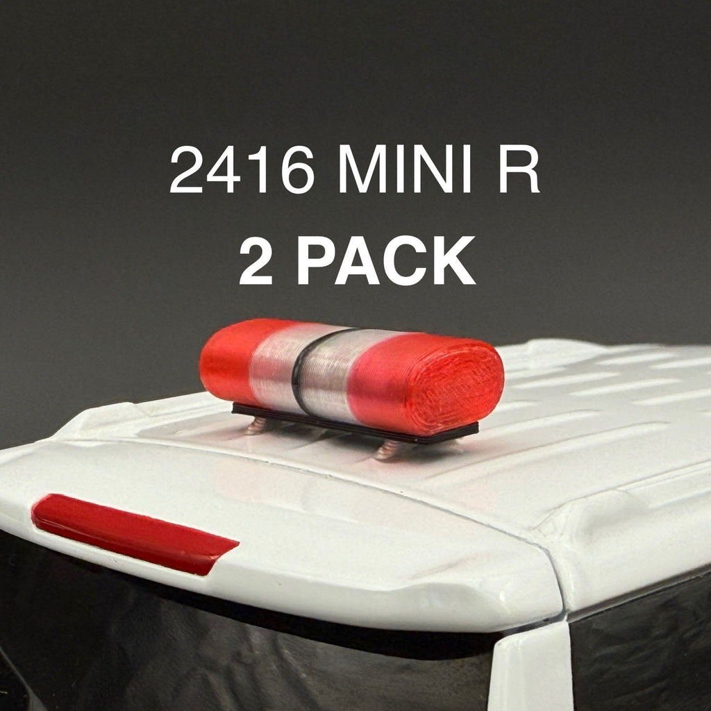 2 PACK 1/24 1/25 LED Ready Mini AeroDynic Lightbar Clear Red Fire EMS Ambulance0