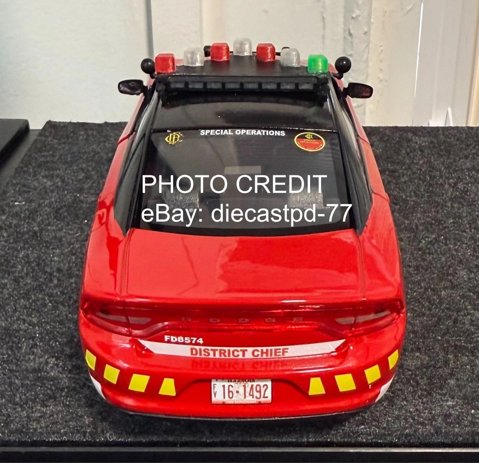 1/24 LED Ready Chicago Fire Federal Signal Vector Vision Lightbar Car CFD Green11
