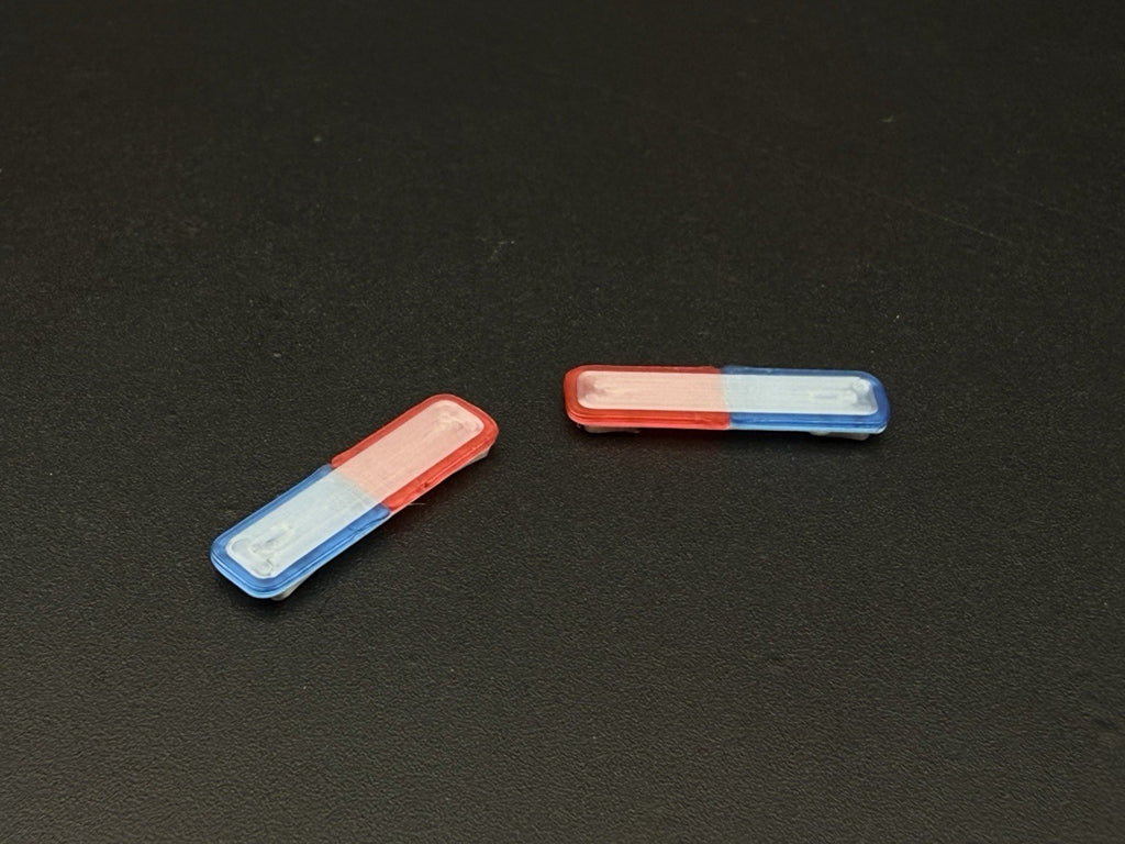 2-Pack 1/64 Scale Model Silver Top Blue Red LED Style Whelen Lightbar 6402BRS29