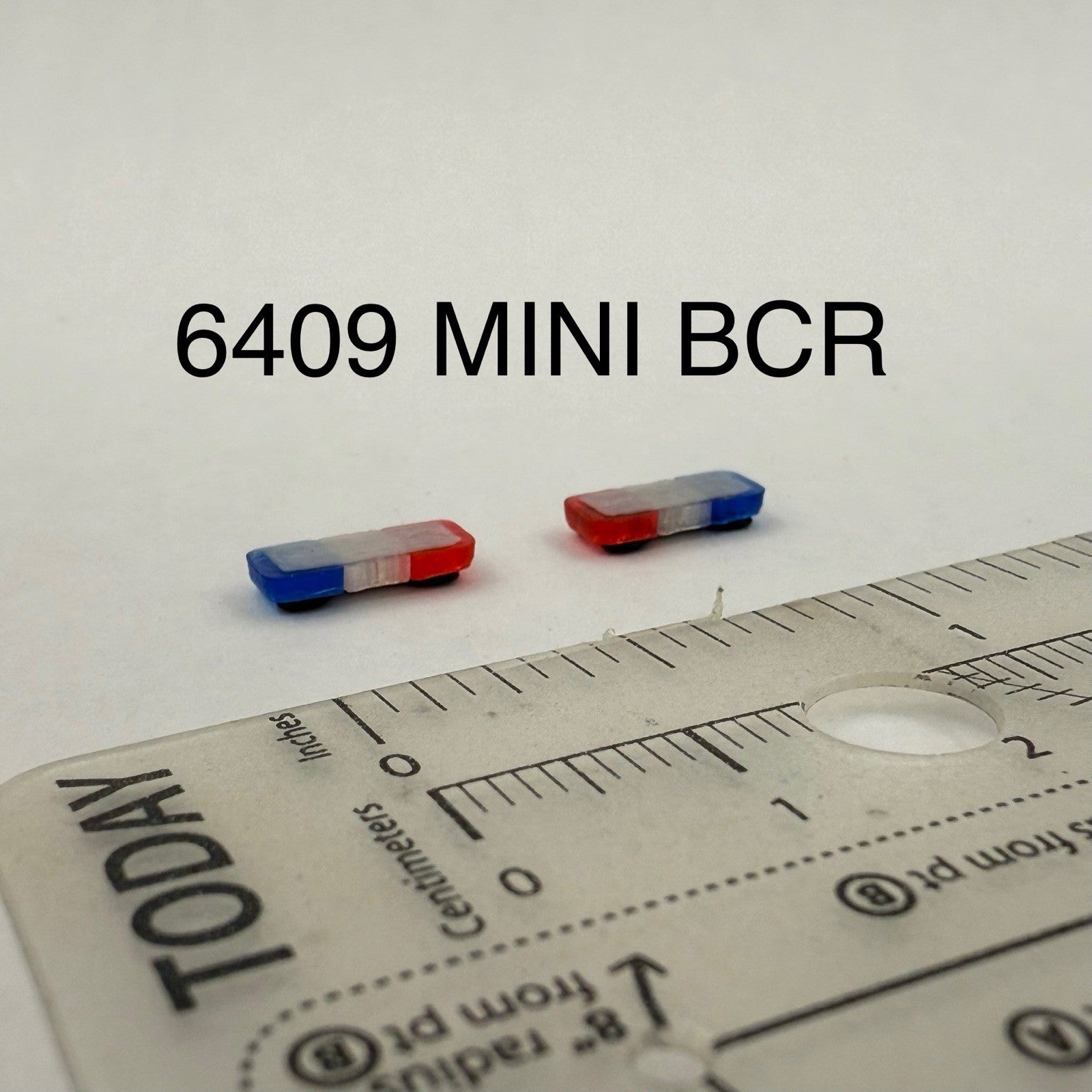 2 Pack 1/64 Mini Whelen Edge Blue Clear Red Lightbar Gray Top Police Fire EMS0