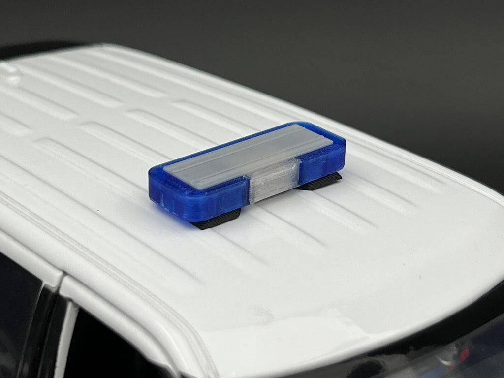 1/18 Mini Whelen Edge Lightbar Blue Red Clear Gray Top Cover Police Sheriff Fire9