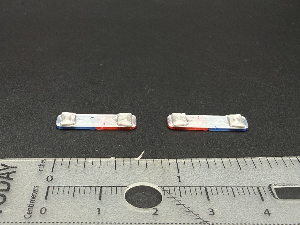 2-Pack 1/64 Scale Model Silver Top Blue Red LED Style Whelen Lightbar 6402BRS22