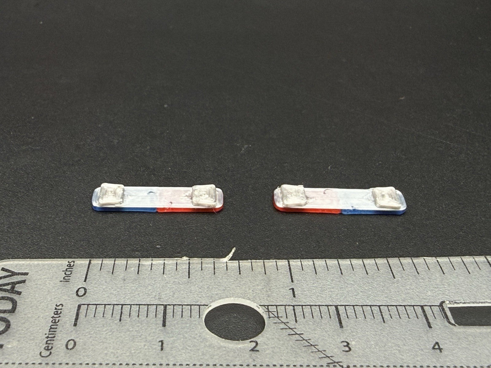 2-Pack 1/64 Scale Model Silver Top Blue Red LED Style Whelen Lightbar 6402BRS22