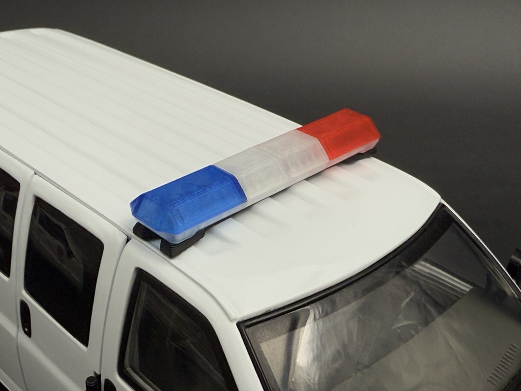1/24 25 Scale Model Blue Clear Red Code 3 MX7000 XL Lightbar Truck Width 58” 5