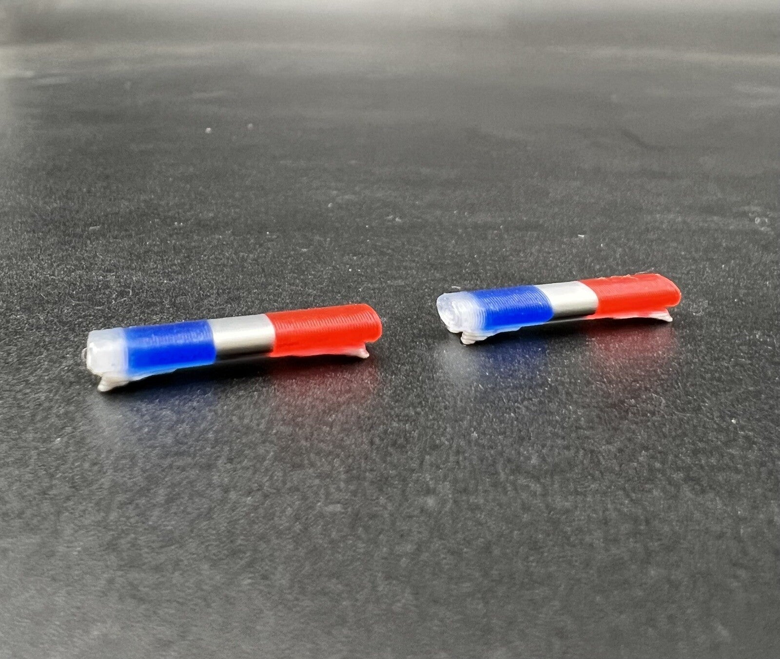 2 Pack 1/64 Blue Clear Red Chrome Federal Signal Aerodynic Lightbar Police6