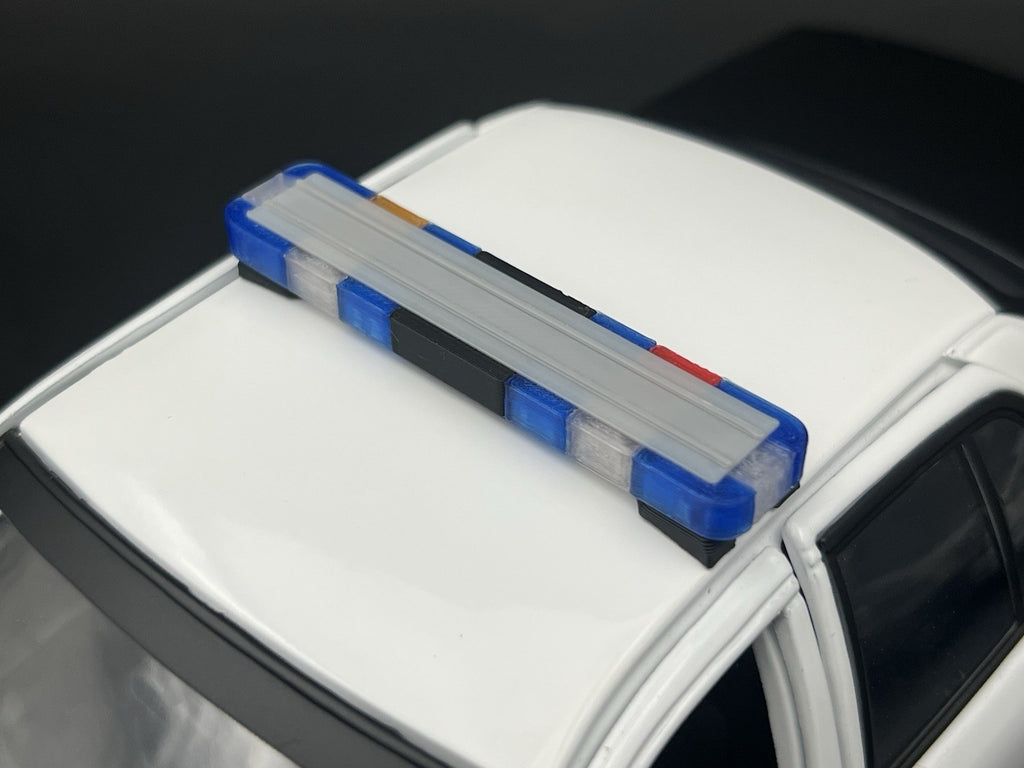 1/18 LED Ready Whelen Edge Massachusetts Police Lightbar Blue Clear Amber Red3