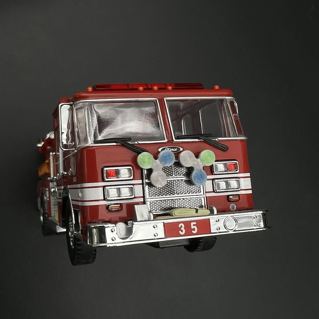 2 Pack 1/64 Roto Ray Green Clear Blue Code 3 Fire Truck Engine Chicago Illinois3