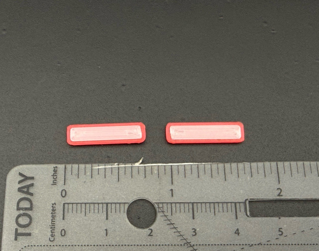 2-Pack 1/64 Scale Model Silver Top Red LED Style Whelen Lightbar 6402RS1