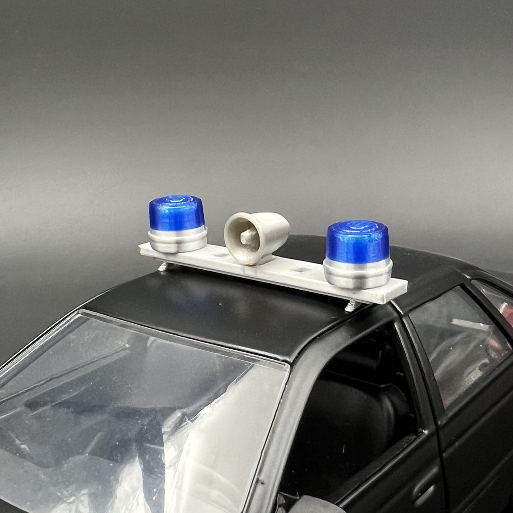 1/24 25 Blue Red Mars Skybolt Beacon Lightbar Siren Speaker Police Sheriff Fire1