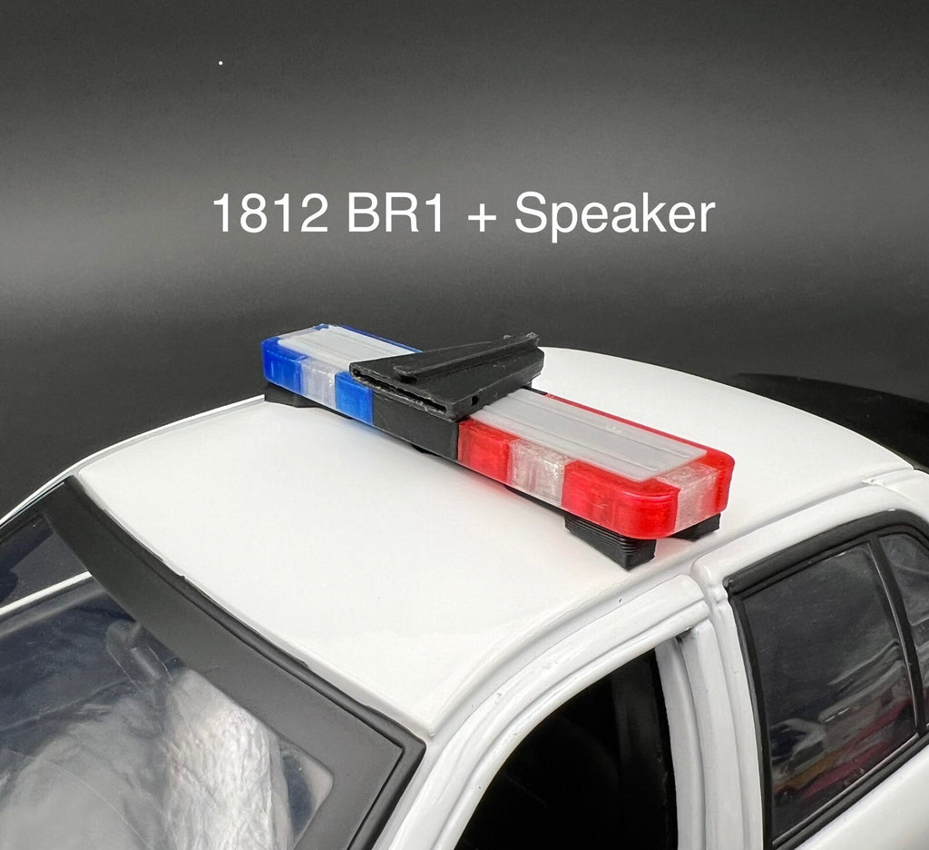 1/18 LED Ready Whelen Edge Lightbar Blue Red w/ Speaker Highway Patrol Police0