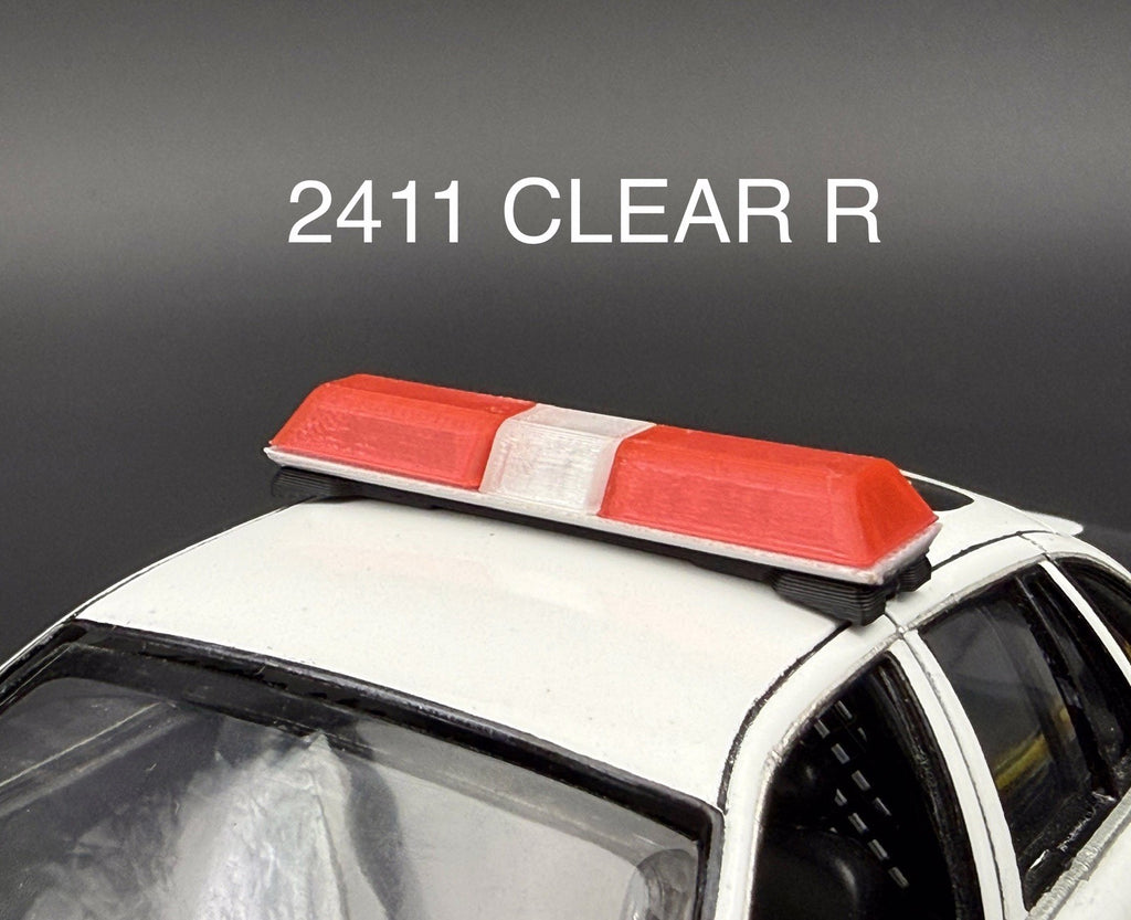 1/24 1/25 Scale Model Red Clear Code 3 LP6000 Lightbar Police Fire 2411ClearR0