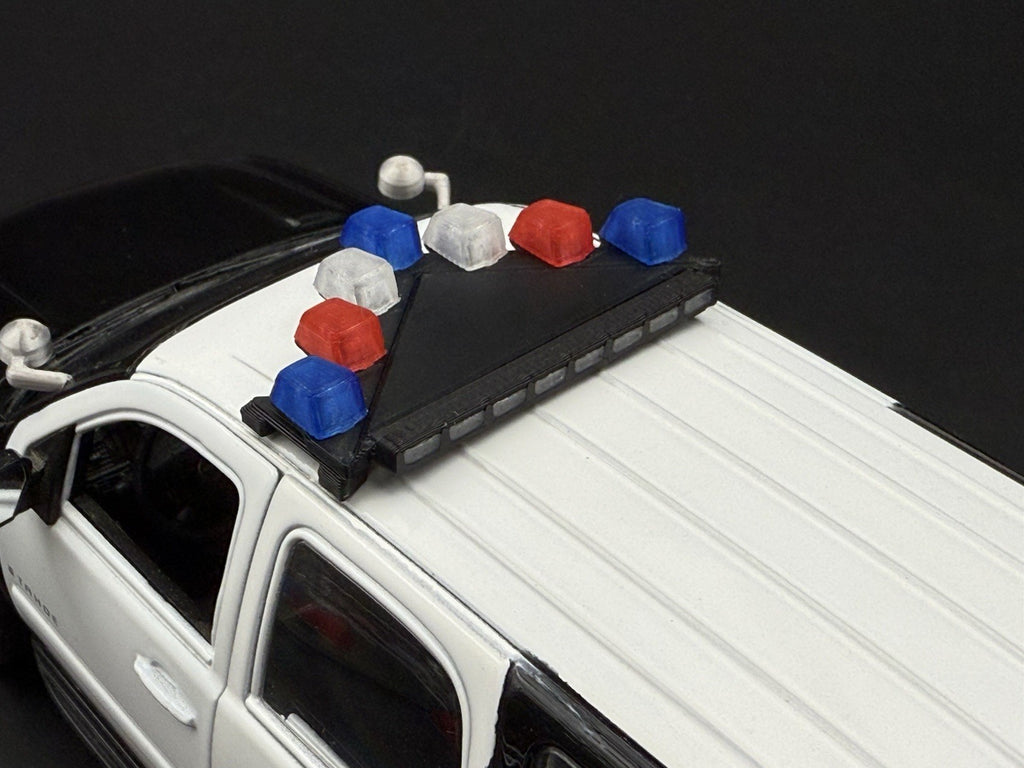 1/24 25 Scale Model LED Ready Blue Red Federal Vector Lightbar Police 2432 BR412