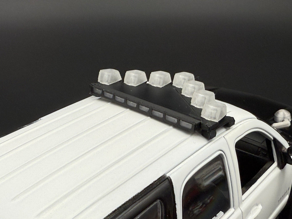 1/24 25 Scale Model LED Ready Clear Federal Vector Lightbar Police Fire 2432C10