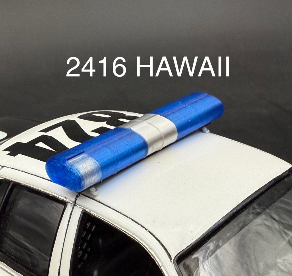 1/24 1/25 Blue Clear Chrome Federal Signal Aerodynic Lightbar Police Hawaii 24160
