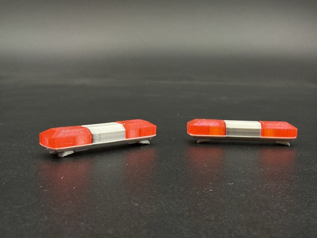 2-Pack 1/43 Scale Model Red Amber Flasher Smith Wesson 8880 Lightbar 4343R12