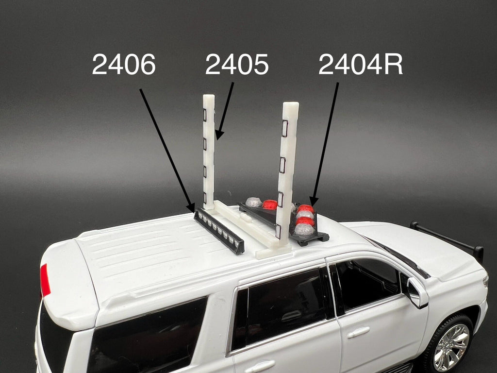 1/24 25 27 LED Ready Interior Traffic Arrow Board Deck Lightbar Police Sheriff2