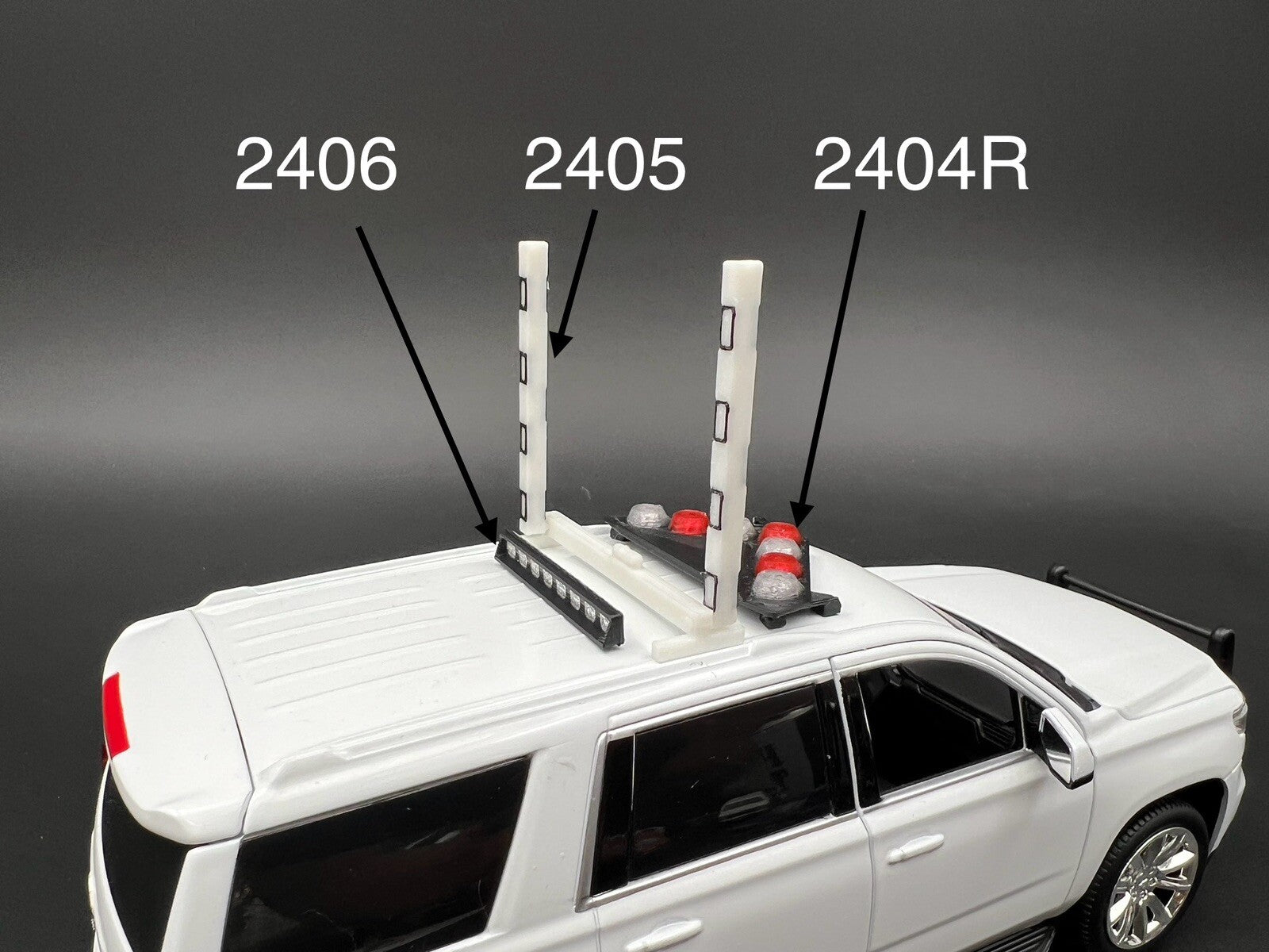 1/24 25 27 LED Ready Interior Traffic Arrow Board Deck Lightbar Police Sheriff2