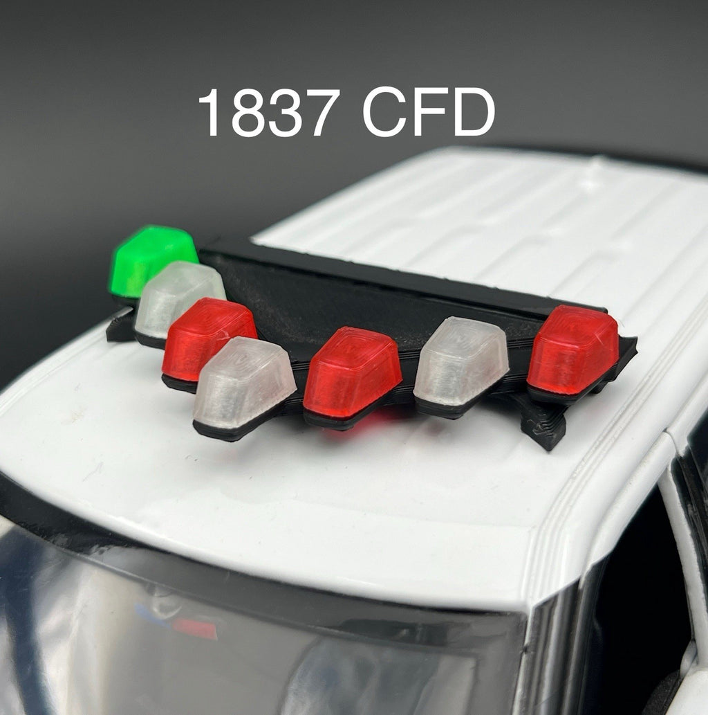 1/18 LED Ready Chicago Fire Federal Signal Vector Vision Lightbar Car CFD Green0