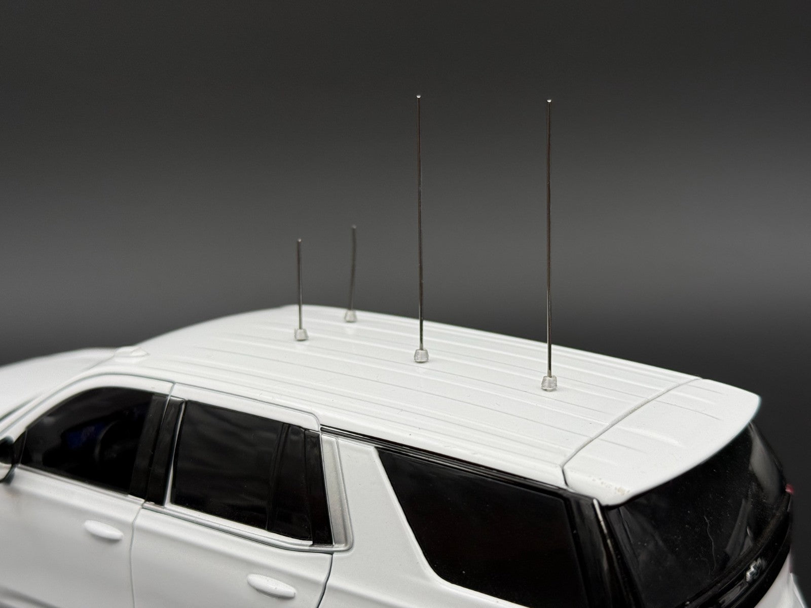 4-Pack 1/18 1/24 Scale Model Metal Antenna For Model Police Cars 1801S4