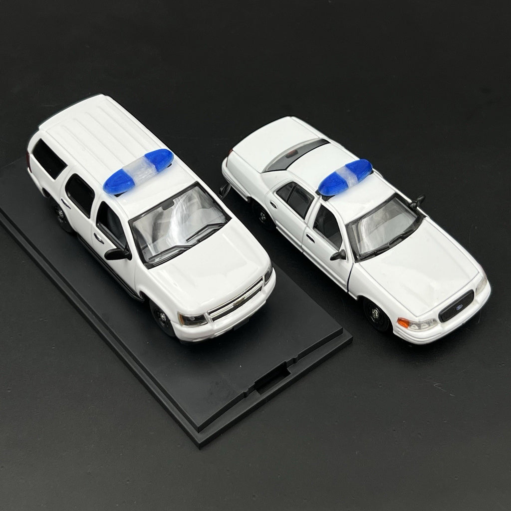 2 Pack 1/43 Blue SUV + Sedan Vista Lightbar Police Sheriff Fire European7