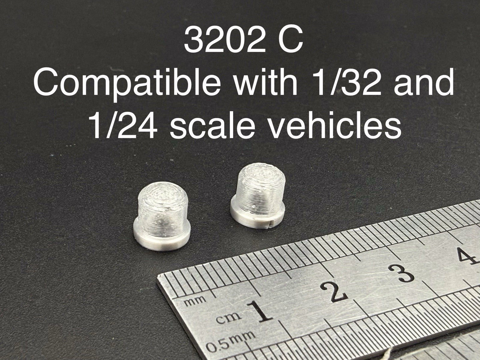 2 Pack 1/32 1/24 Scale Hollow Clear Beacon Strobe Fire Police EMS 1/34 1/25 32020