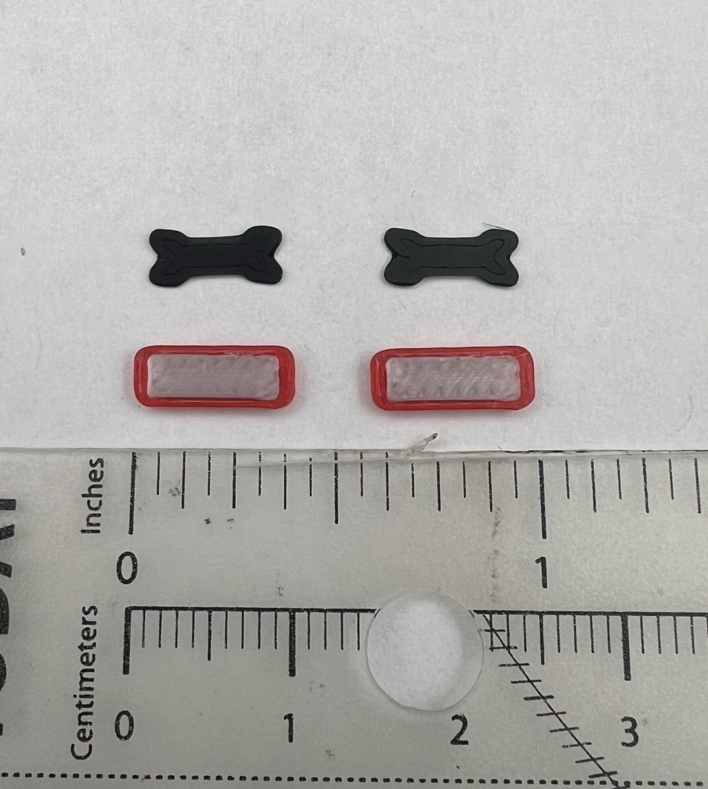 2 Pack 1/64 Mini Whelen Edge Red Lightbar Gray Top Cover Police Sheriff Fire EMS1