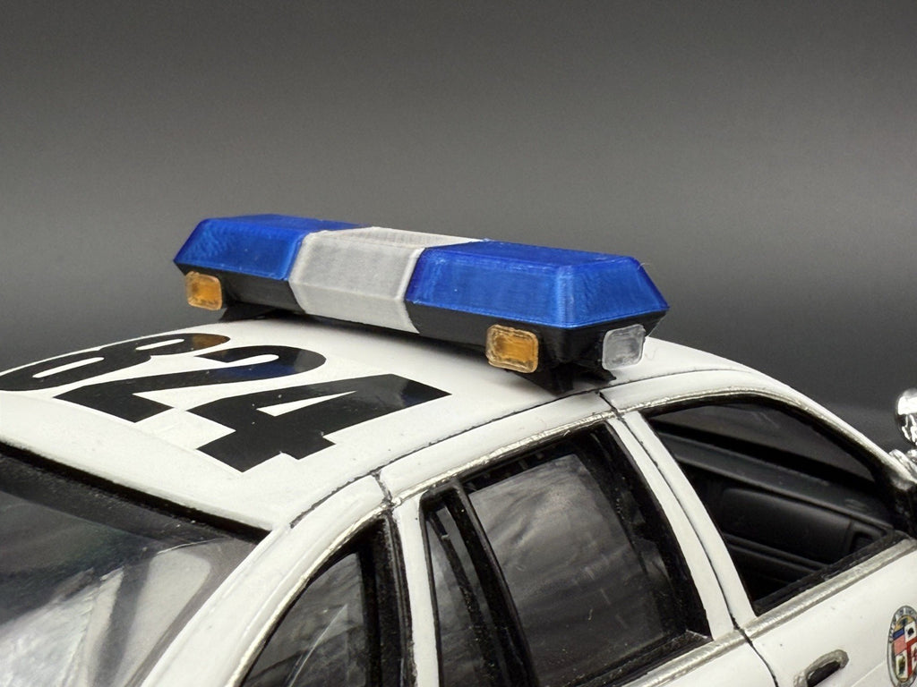 1/24 25 Scale Blue Chrome Streethawk Lightbar Police 24643