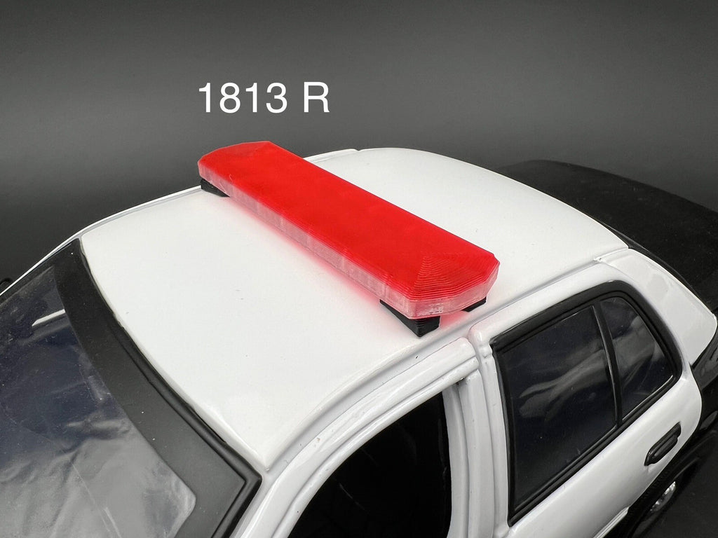 1/18 LED Ready Code 3 2700 Red Lightbar Fire Police Highway Patrol Sheriff EMS0