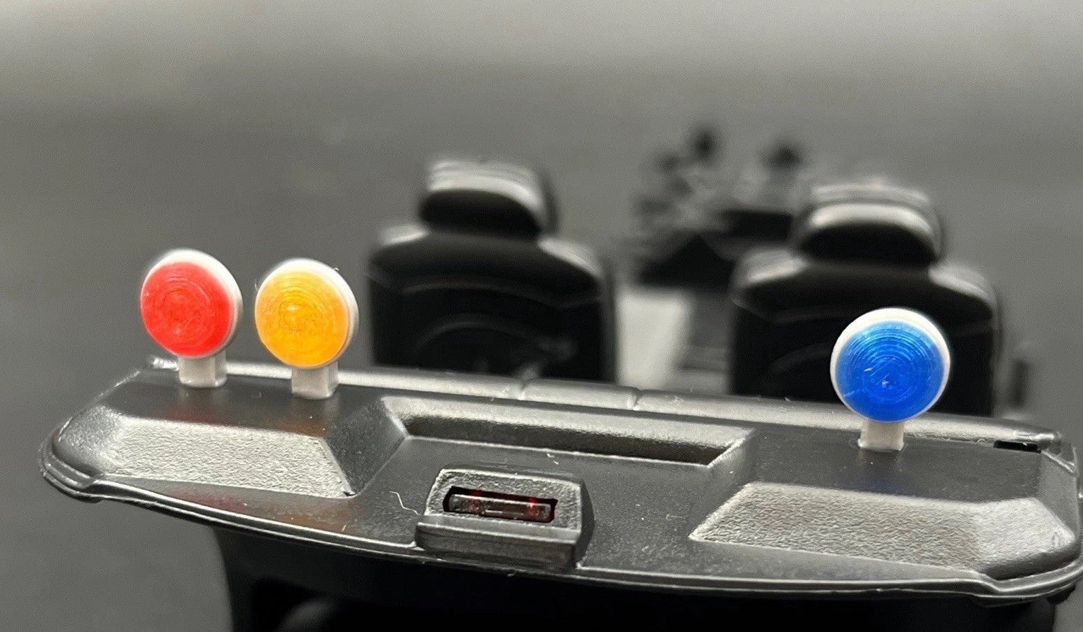 3 Pack 1/24 LED Ready Blue Red Amber Vintage Round Deck Light CHP Style Police1