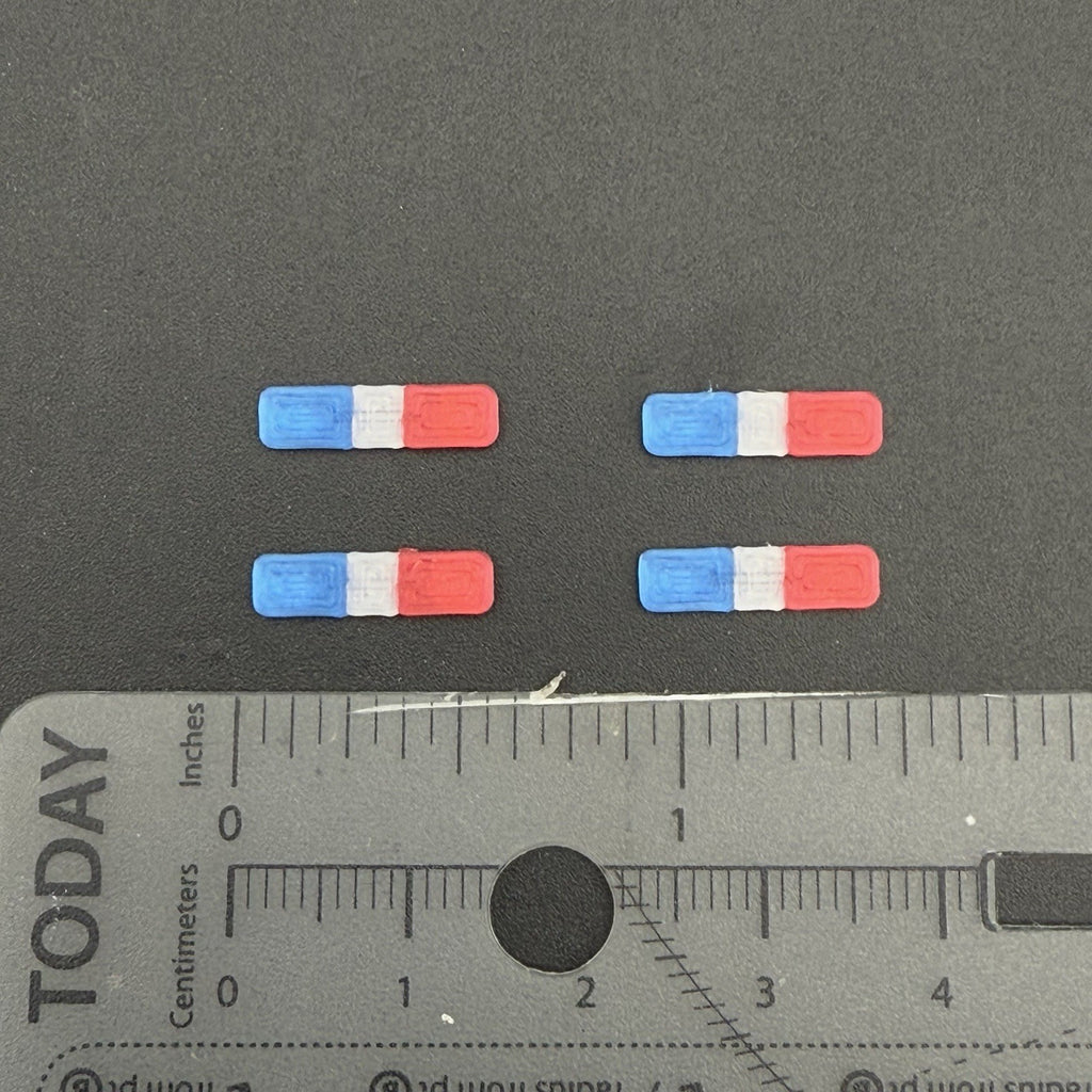 4-Pack 1/87 HO Scale Blue Clear Red LED Style Whelen Lightbar Police Car 8701BCR13