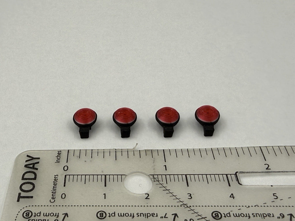 1/24 25 Scale Model Non Functional Red Vintage Round Light 24371