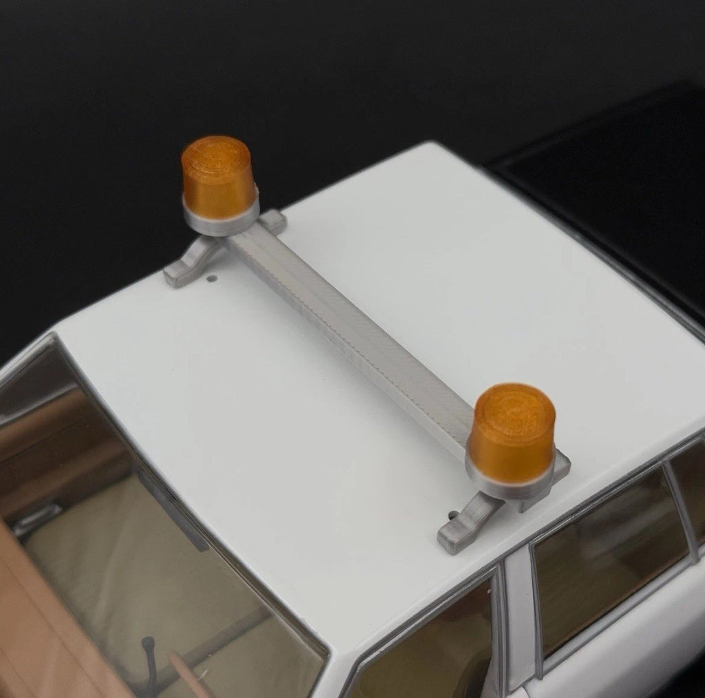1/24 25 Scale Model Federal Amber Twin Beacon Ray Police Lightbar Visibar 2461A20