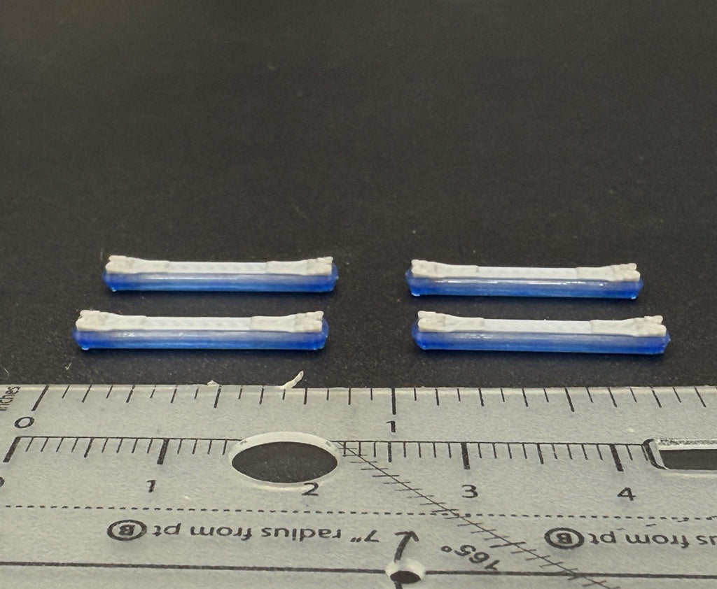 4 Pack 1/87 HO Scale Blue Long Code 3 MX7000 Lightbar Police Fire Truck 87051