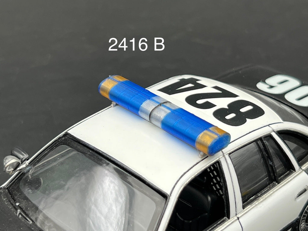 1/24 1/25 LED Ready AeroDynic Lightbar Blue Clear Amber Police Sheriff Fire0
