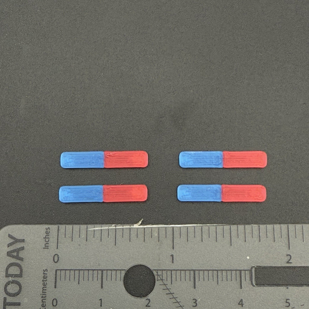 4 Pack 1/87 HO Scale Blue Red LED Style Long Whelen Lightbar Police 87069