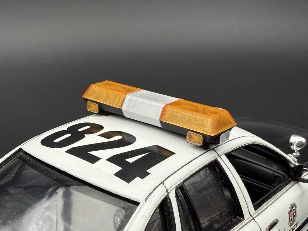 1/24 25 Scale Model Amber Chrome Streethawk Lightbar Police 2464AChrome10