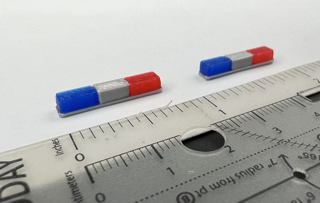 2 Pack 1/64 Blue Red Federal Signal Twinsonic Lightbar Greenlight Police Sheriff1