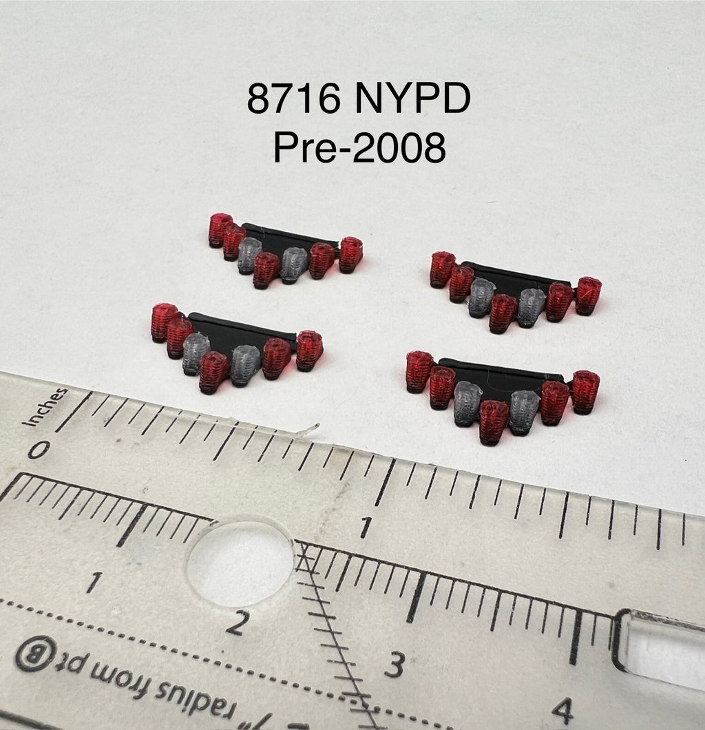 4 Pack 1/87 HO Red Vector Vision Lightbar Pre 2008 NYPD New York Police Sheriff0
