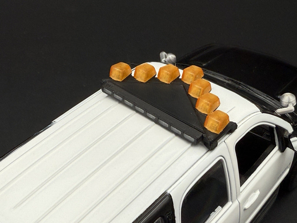 1/24 25 Scale Model LED Ready Amber Federal Vector Lightbar Tow Security 2432A10