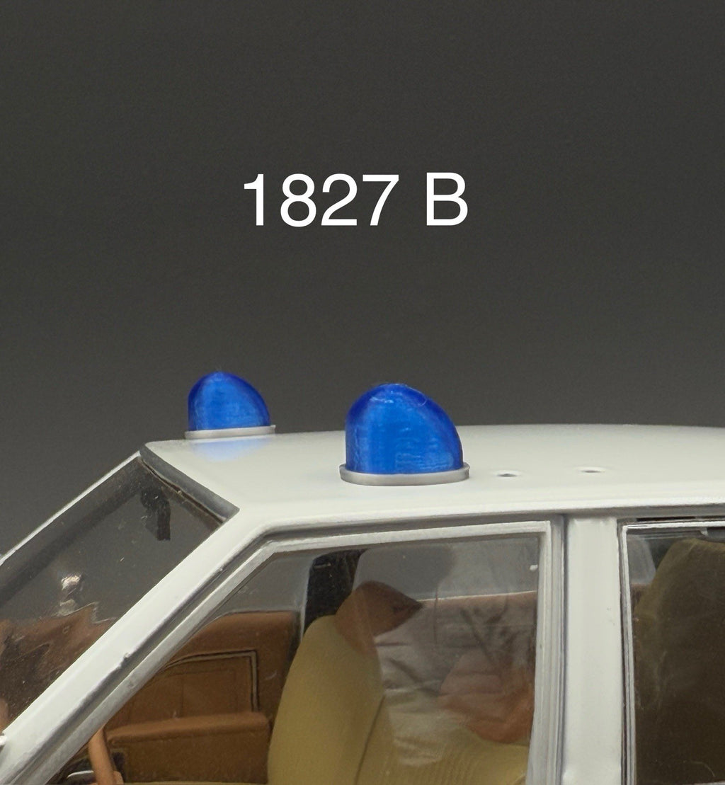 2 Pack 1/18 LED Ready Blue Fire Ball Teardrop Beacon Kojak Police 1827B0