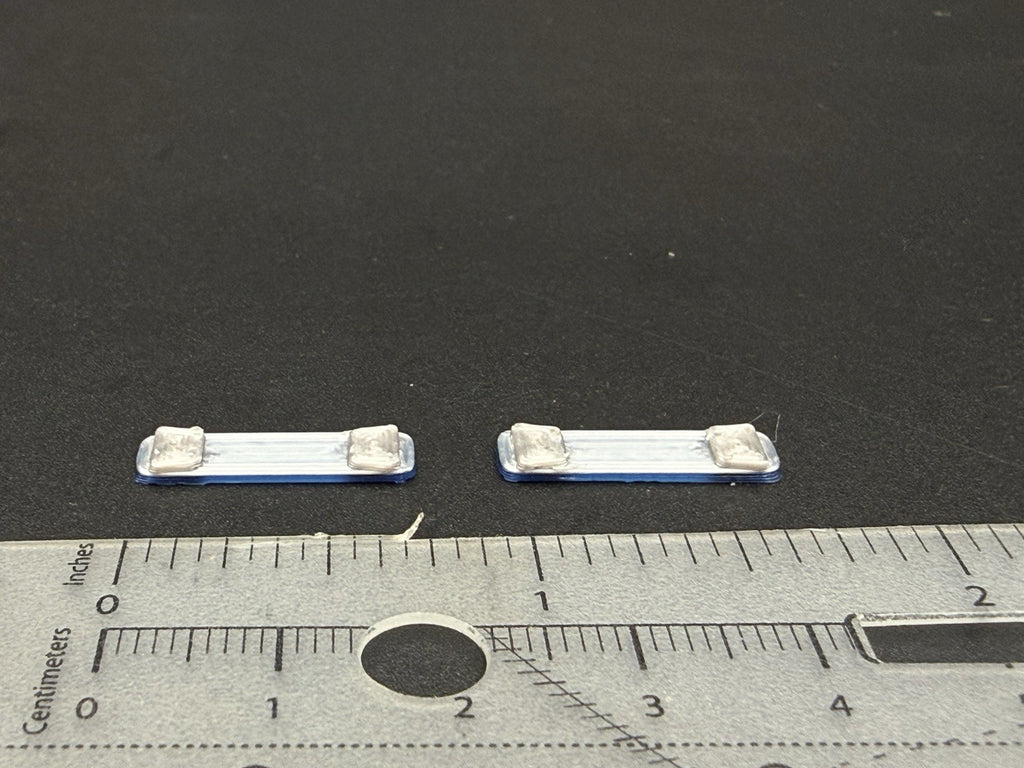 2-Pack 1/64 Scale Model Silver Top Blue LED Style Whelen Lightbar 6402BS1