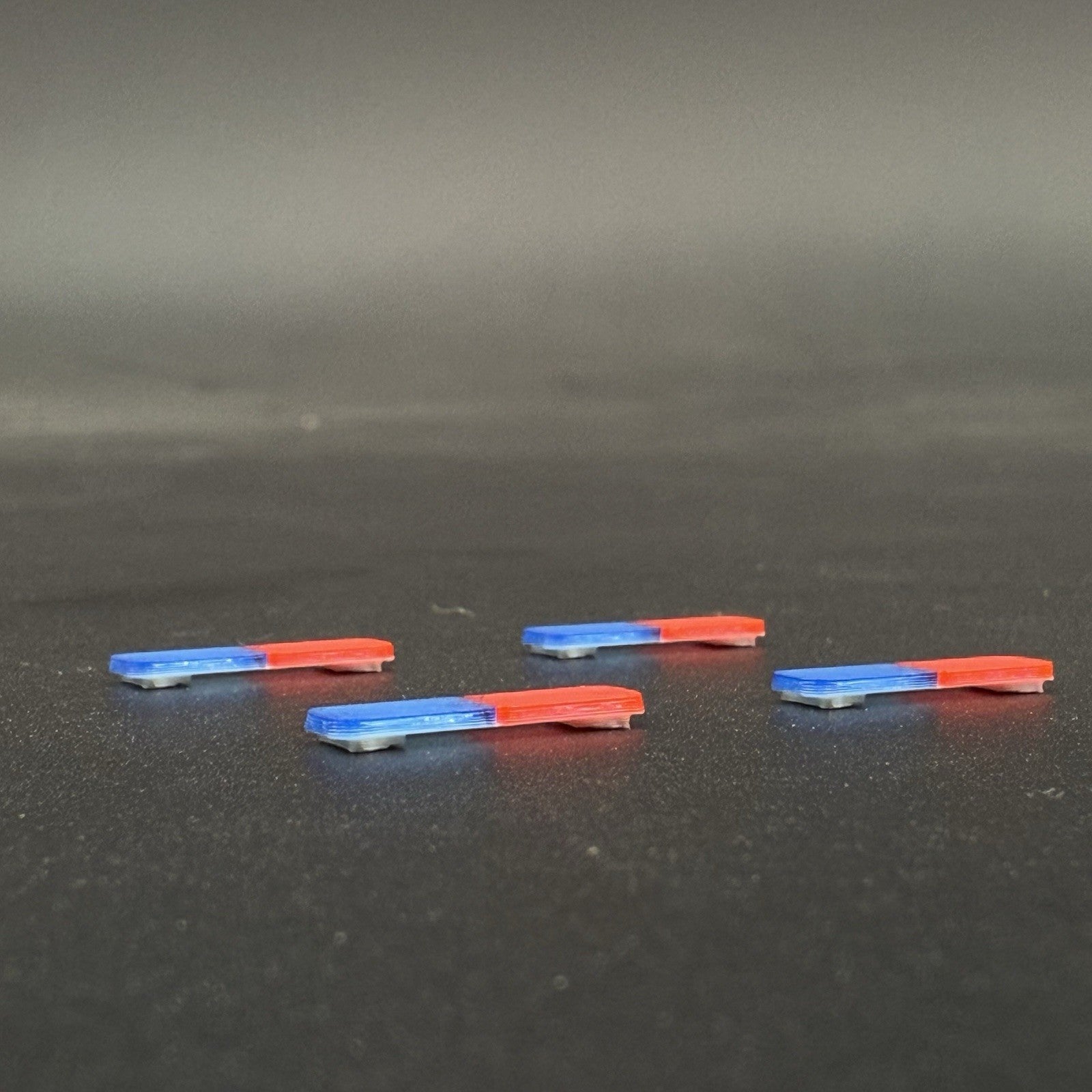 4 Pack 1/87 HO Scale Blue Red LED Style Whelen Lightbar Police Car 87012